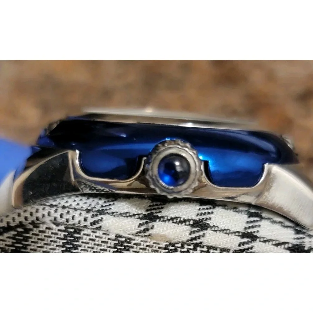 Glam Rock Watch--Miami Collection Blue White Strap 100M WORKING READ DESCRIPTION